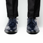Los Altos Caiman Belly Shoes Navy