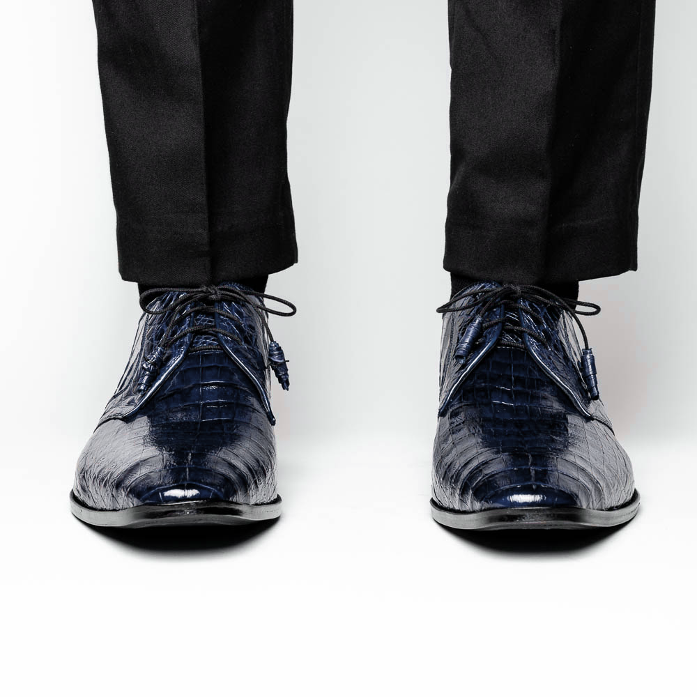 Los Altos Caiman Belly Shoes Navy
