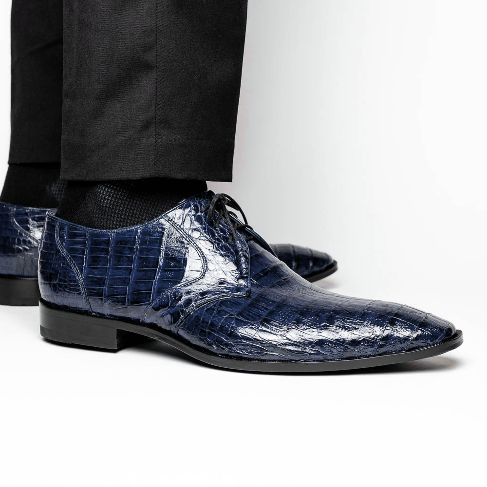 Los Altos Caiman Belly Shoes Navy