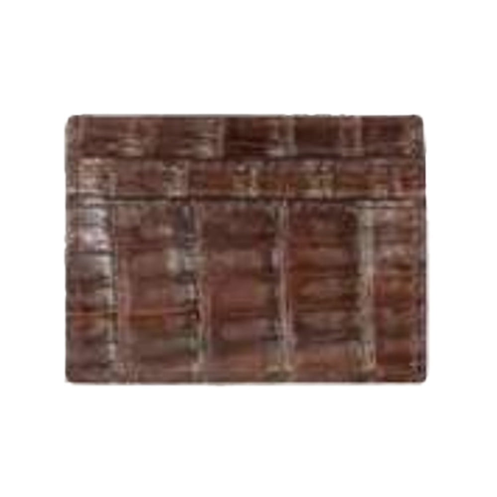 Los Altos Caiman Crocodile Card Holder Brown