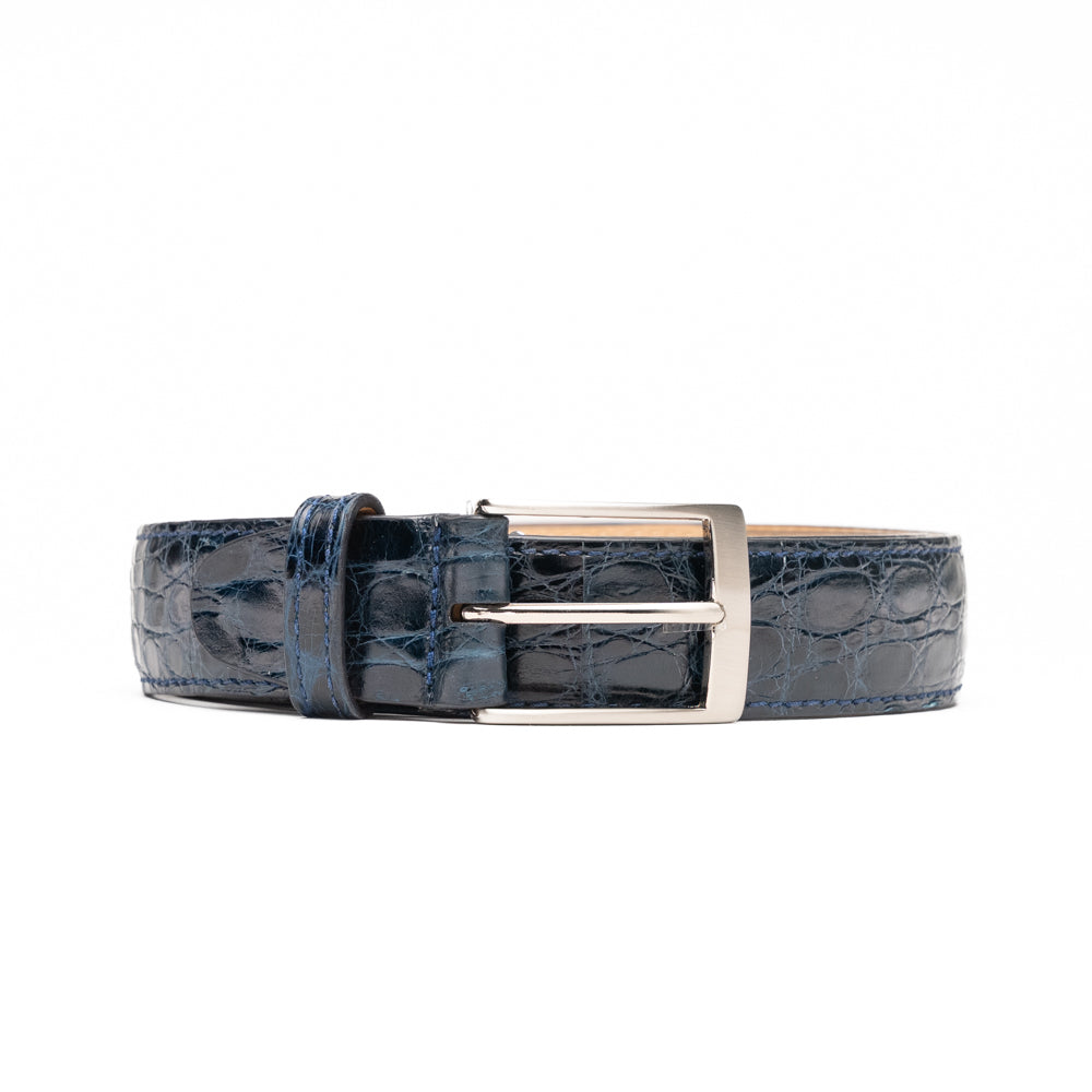 Zelli Crocodile Belt Navy (71-155-NVY)
