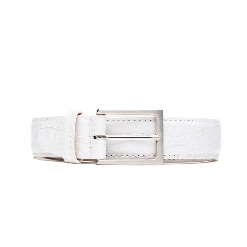 Zelli Crocodile Belt White (71-155-WHT)