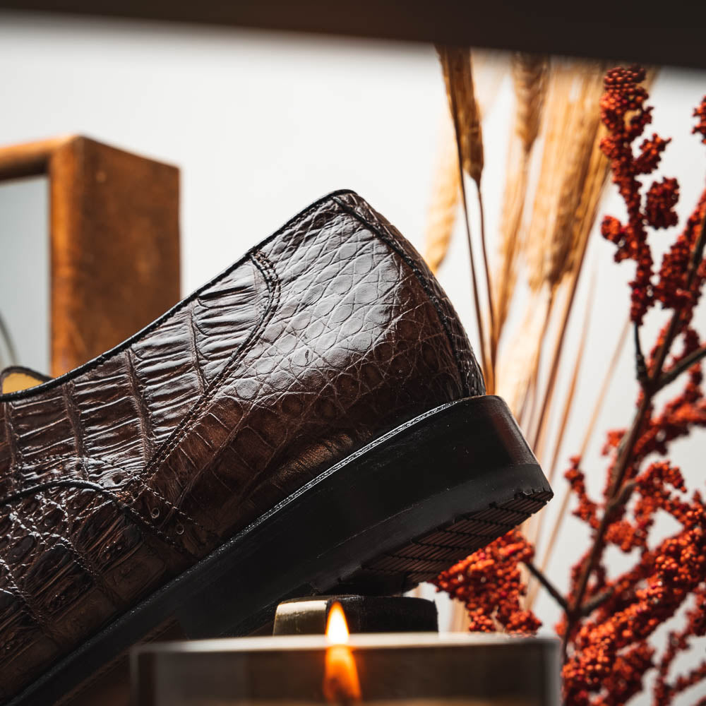 Los Altos Caiman Hornback Shoes Brown