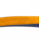 Marco Di Milano Caiman Crocodile Flank Belt Navy