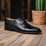 Los Altos Caiman Hornback Shoes Black