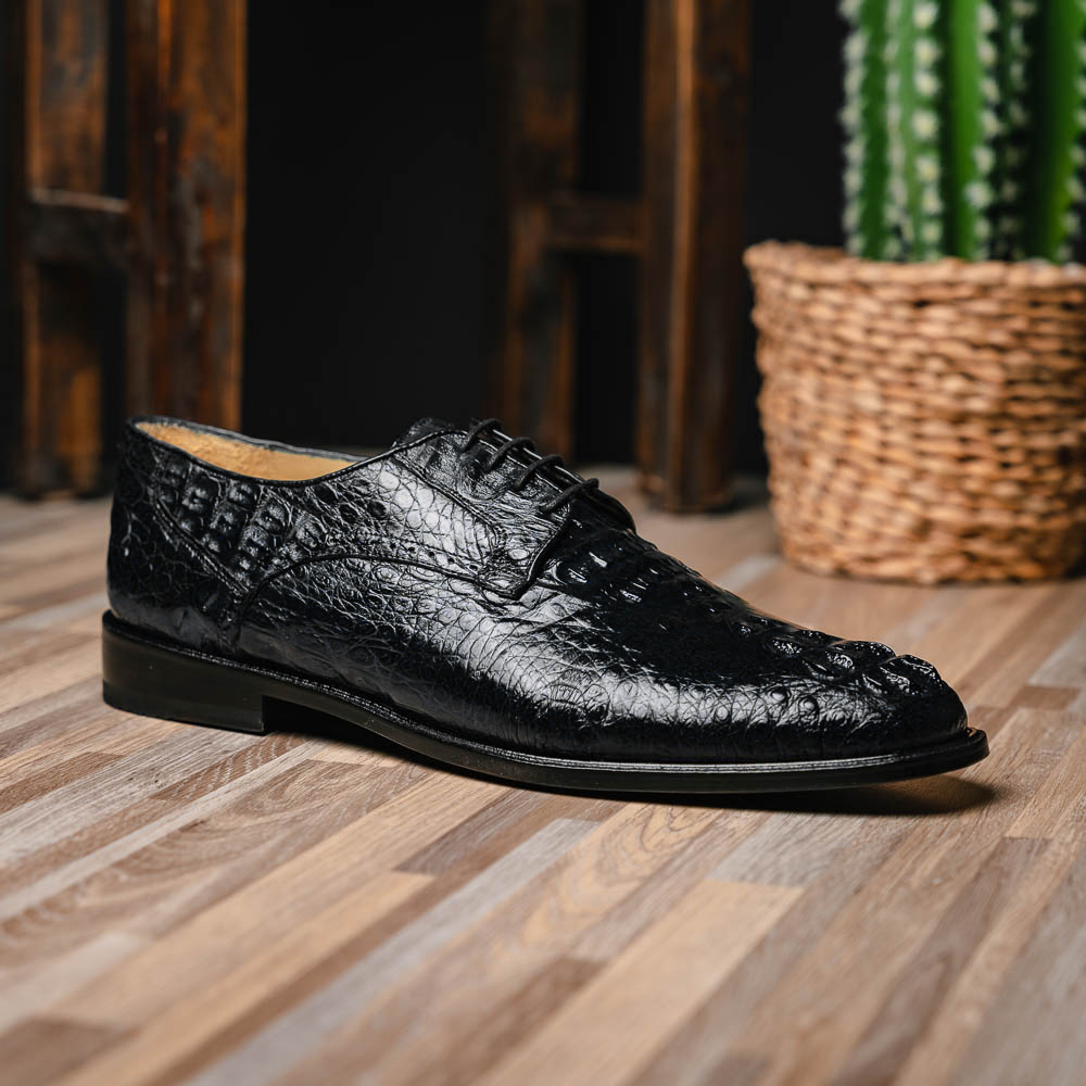 Los Altos Caiman Hornback Shoes Black
