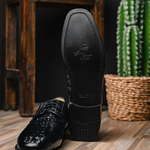 Los Altos Caiman Hornback Shoes Black