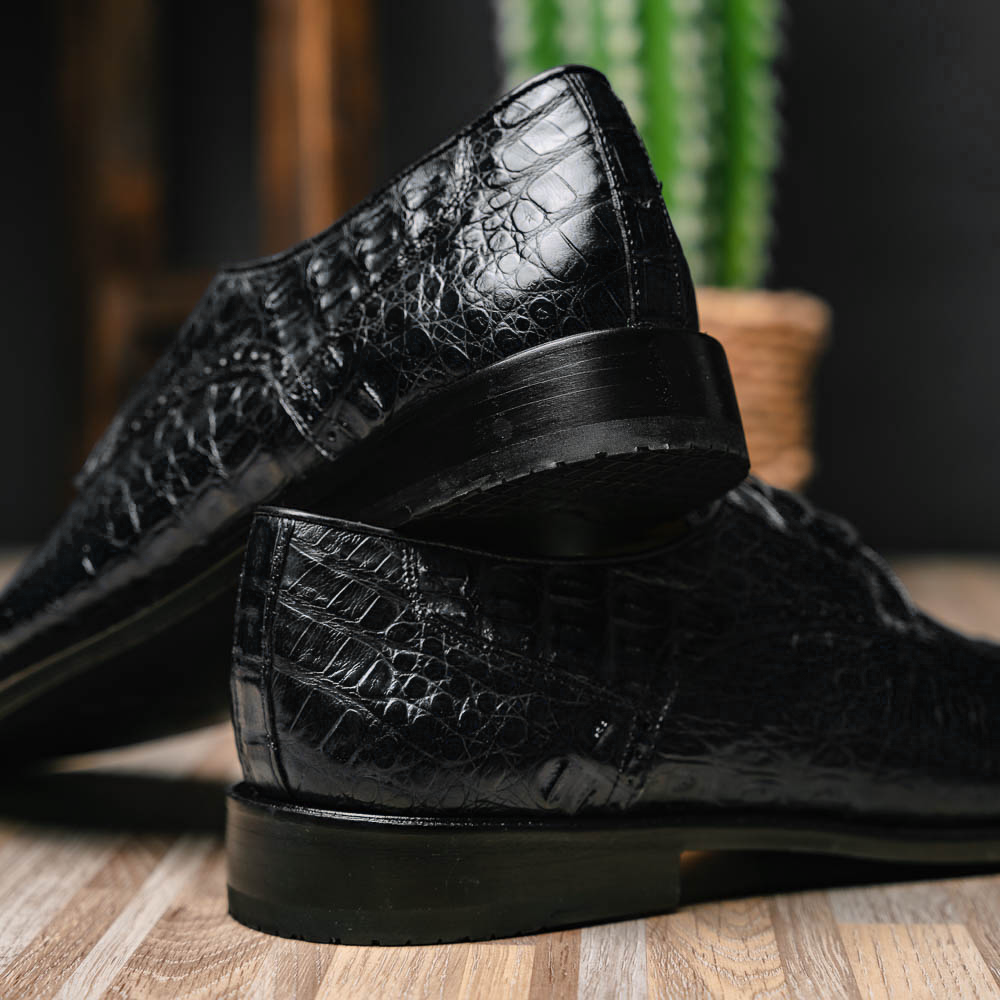 Los Altos Caiman Hornback Shoes Black
