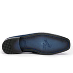 Los Altos Caiman & Lizard Bit Loafers Navy Blue