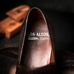Los Altos Caiman & Lizard Bit Loafers Brown Size 9.5