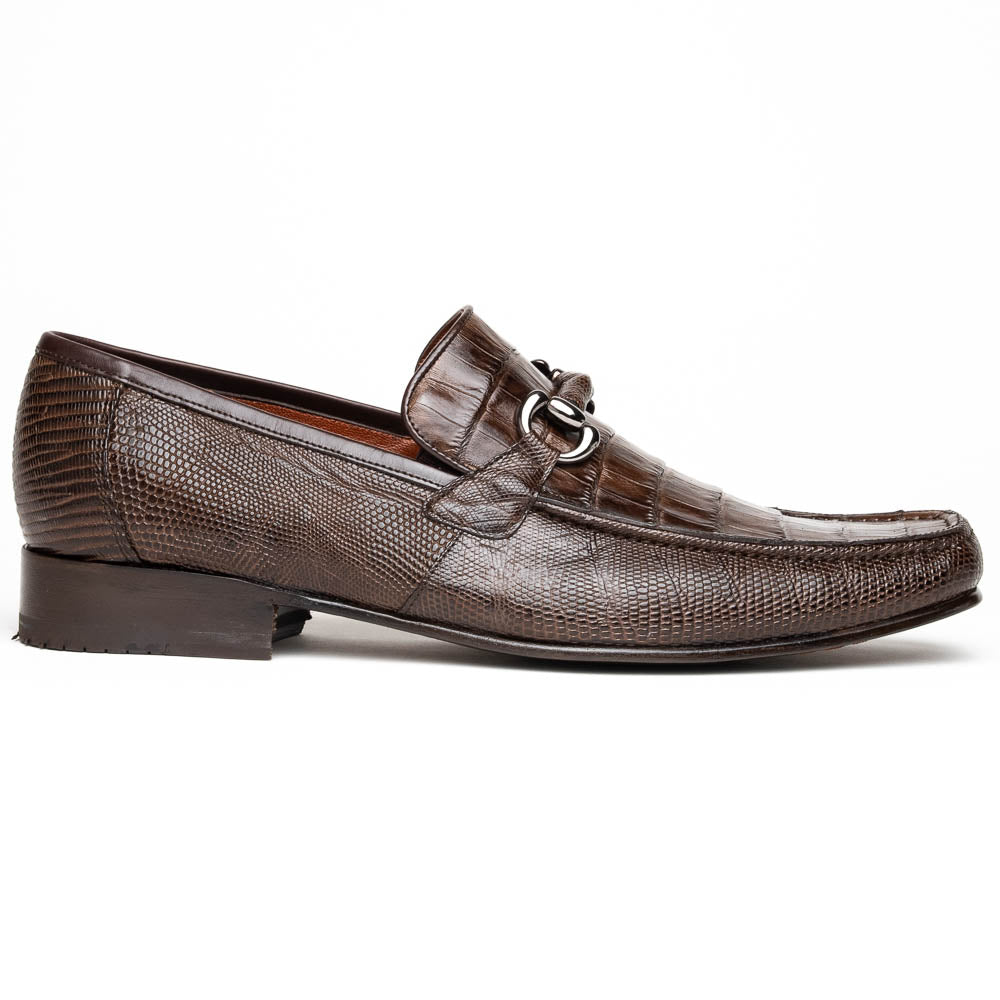 Los Altos Caiman & Lizard Bit Loafers Brown