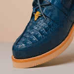 Los Altos Caiman & Ostrich Casual Shoes Blue Jean