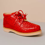 Los Altos Caiman Belly & Ostrich Casual Shoes Red