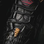 Los Altos Caiman Belly & Ostrich Casual Shoes Black