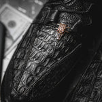 Los Altos Caiman Belly & Ostrich Casual Shoes Black