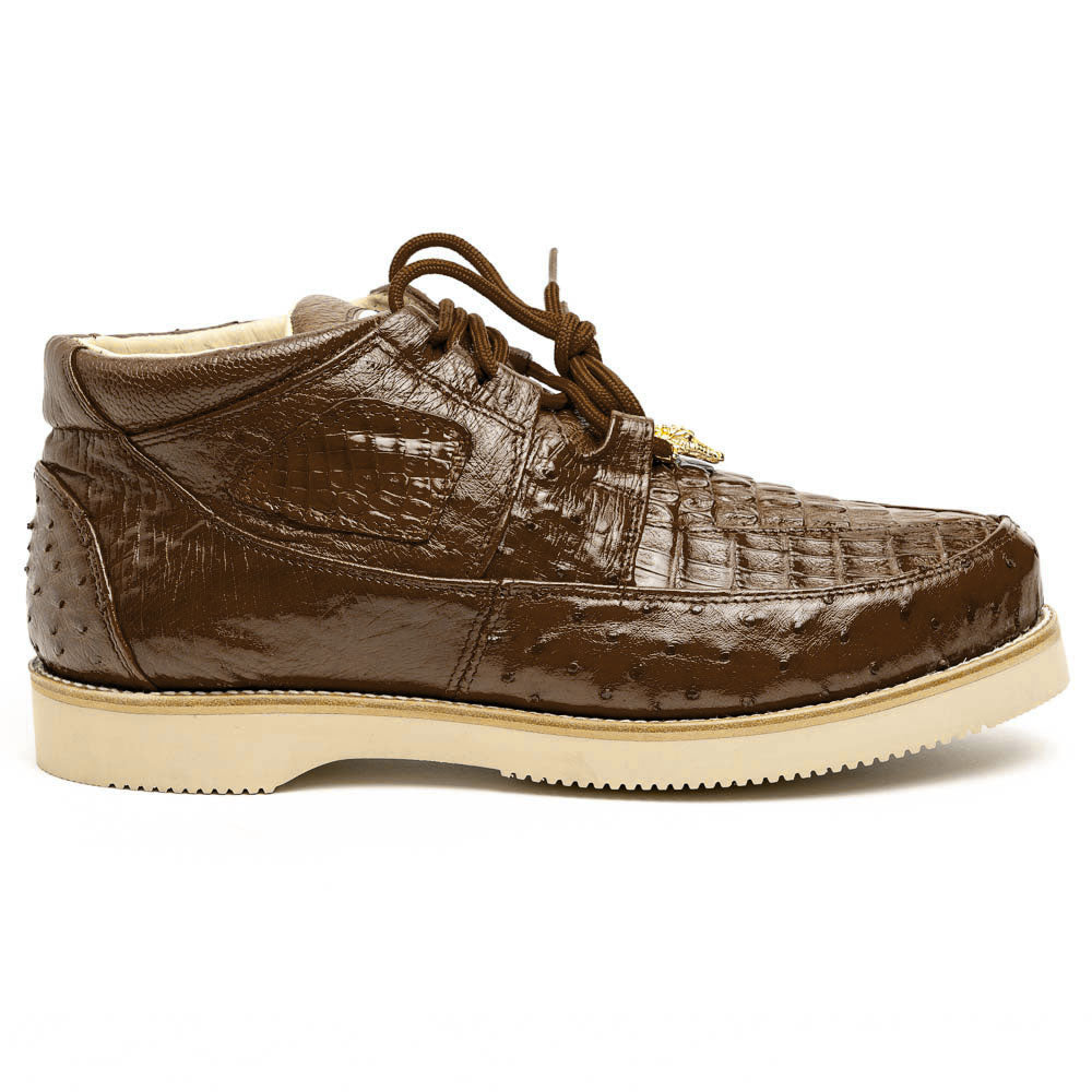 Los Altos Caiman & Ostrich Casual Shoes Brown