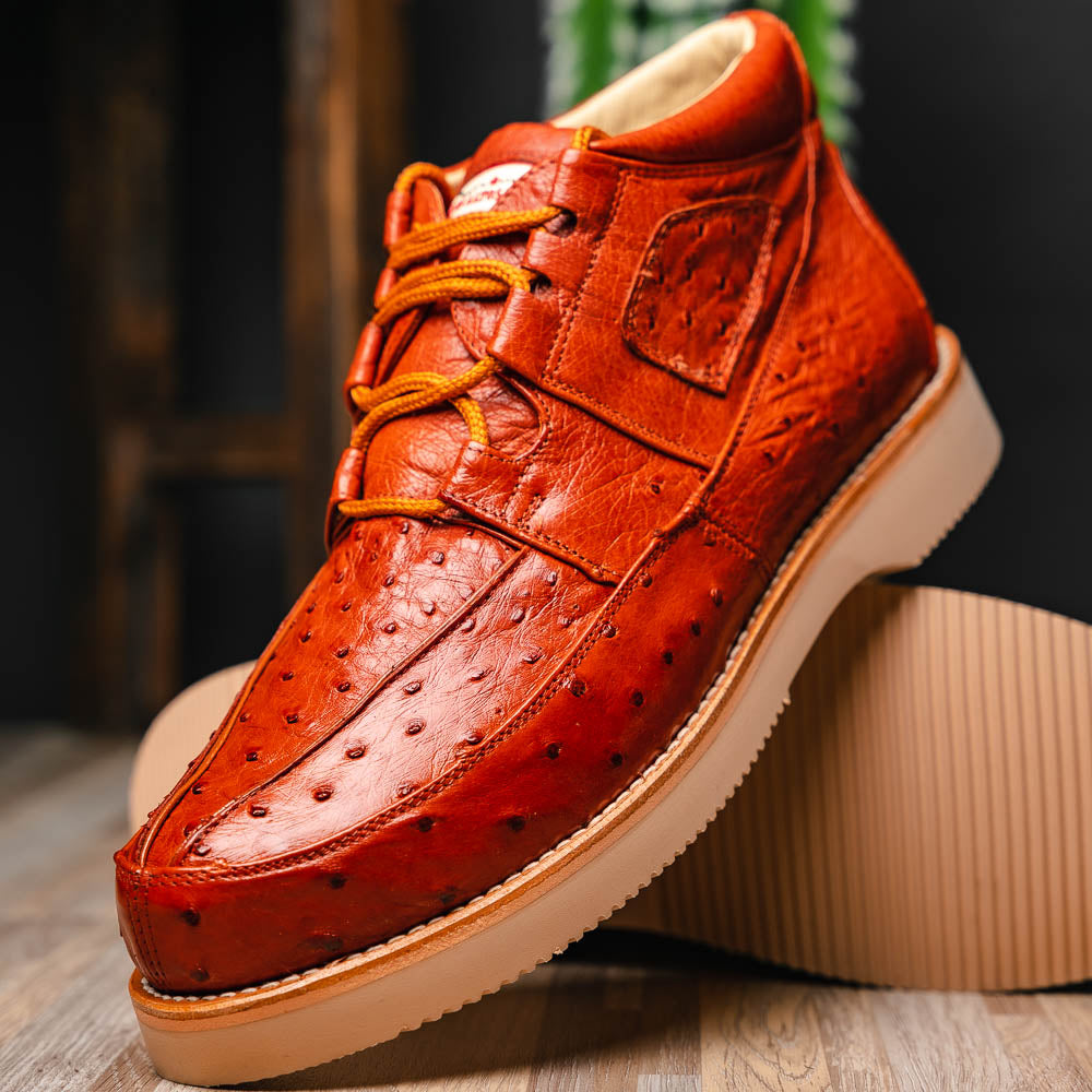 Los Altos Ostrich Casual Shoes Cognac