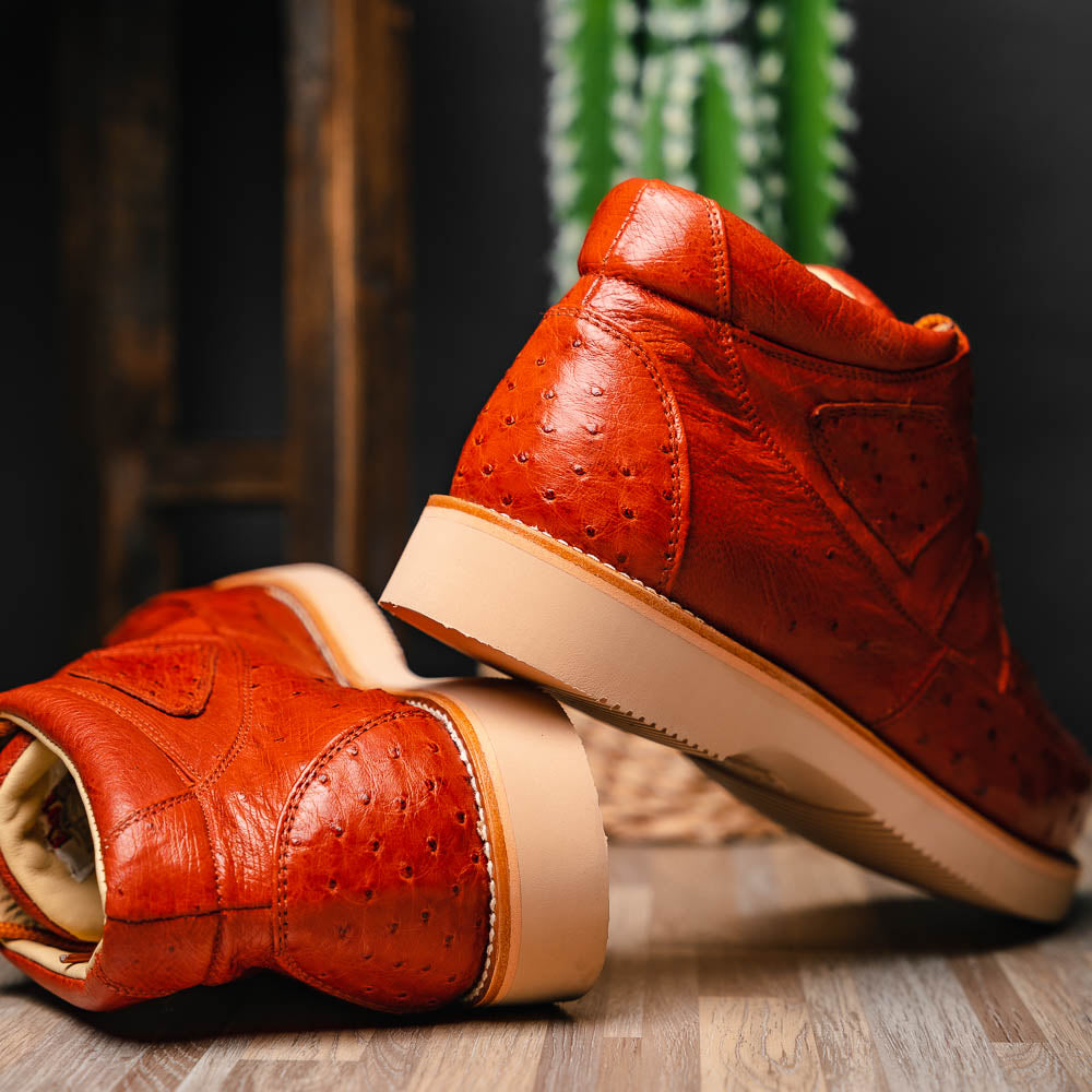 Los Altos Ostrich Casual Shoes Cognac