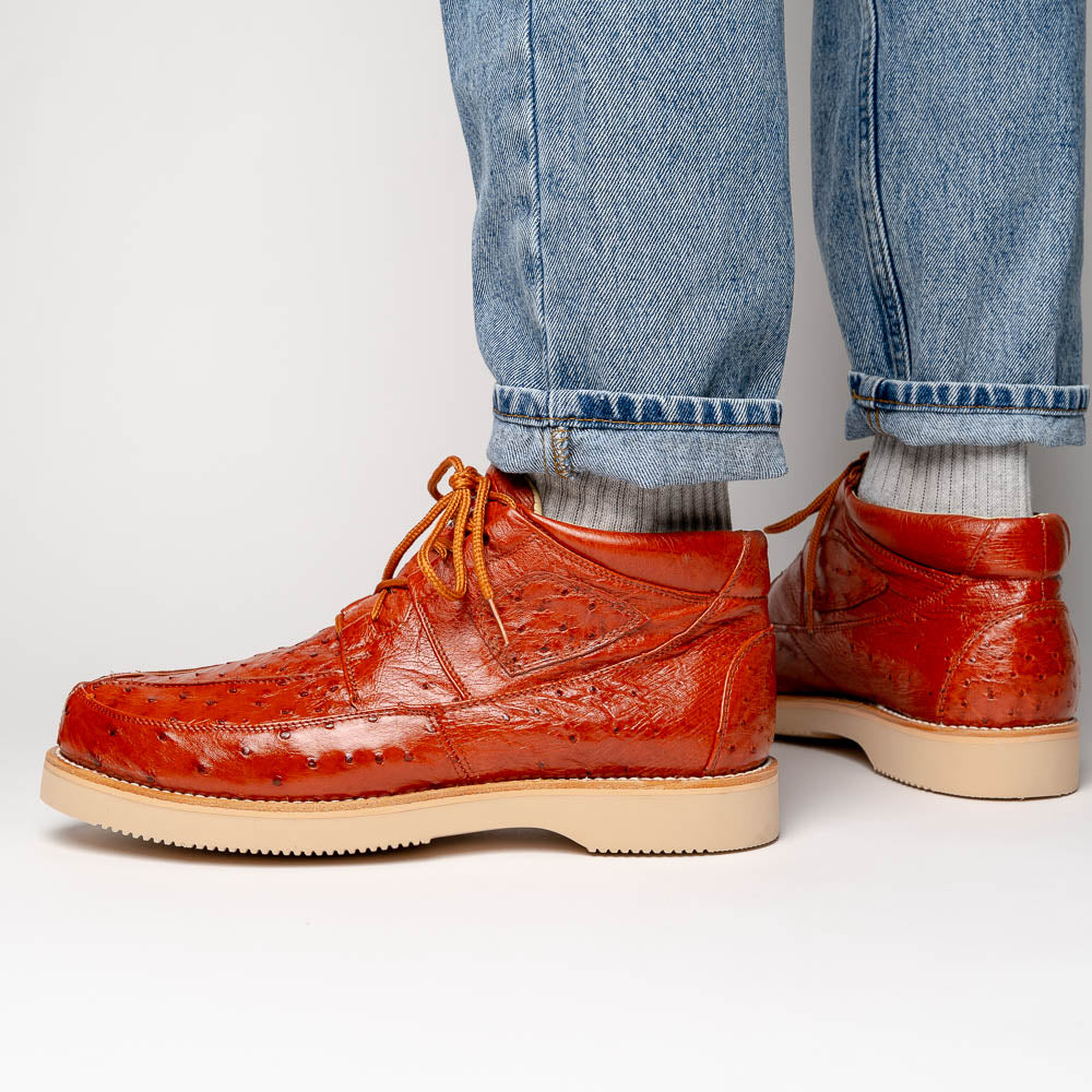 Los Altos Ostrich Casual Shoes Cognac