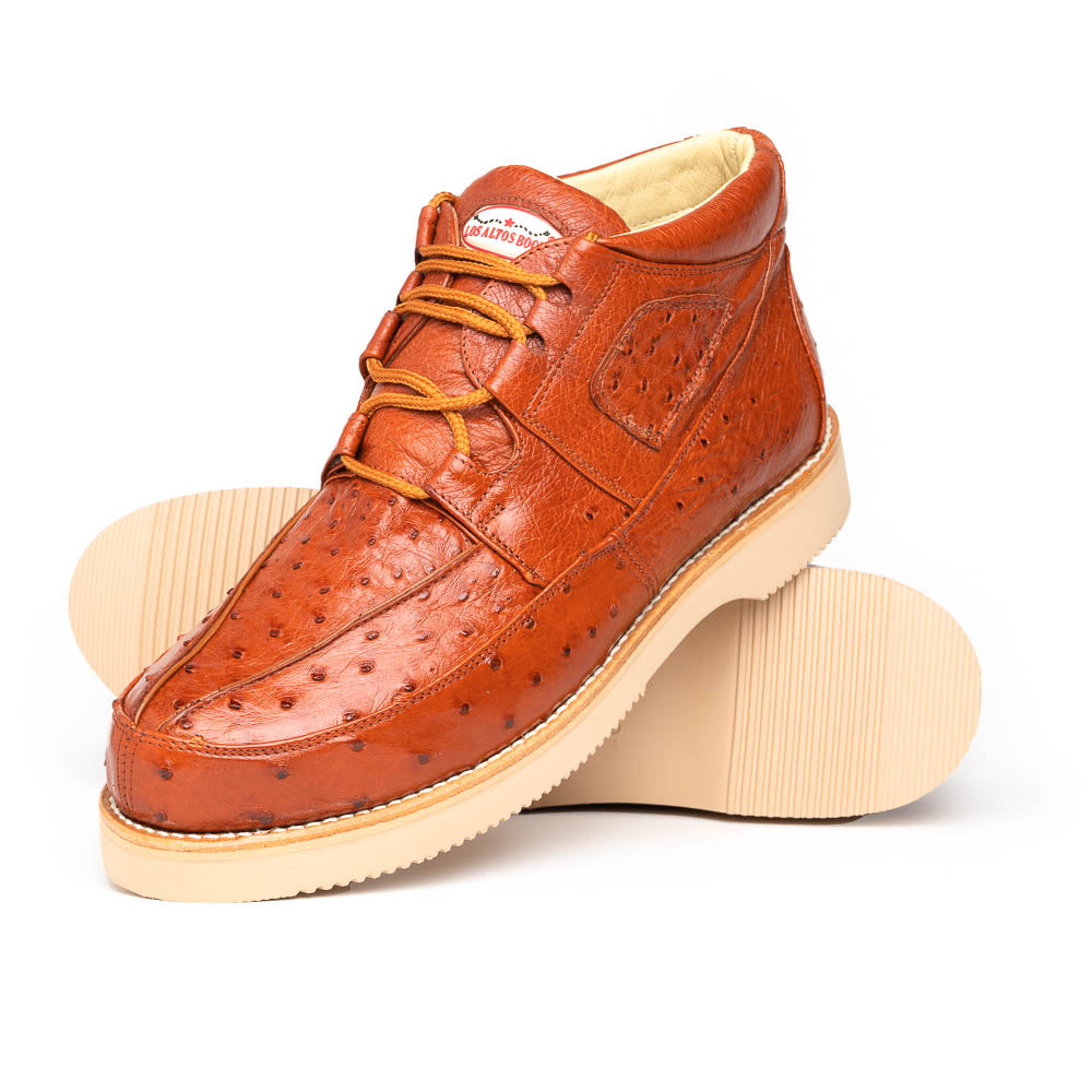 Los Altos Ostrich Casual Shoes Cognac
