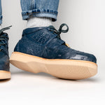 Los Altos Caiman & Ostrich Shoes Blue Jean