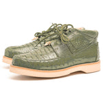 Los Altos ZA050248 Caiman & Ostrich Casual Shoes Military Green