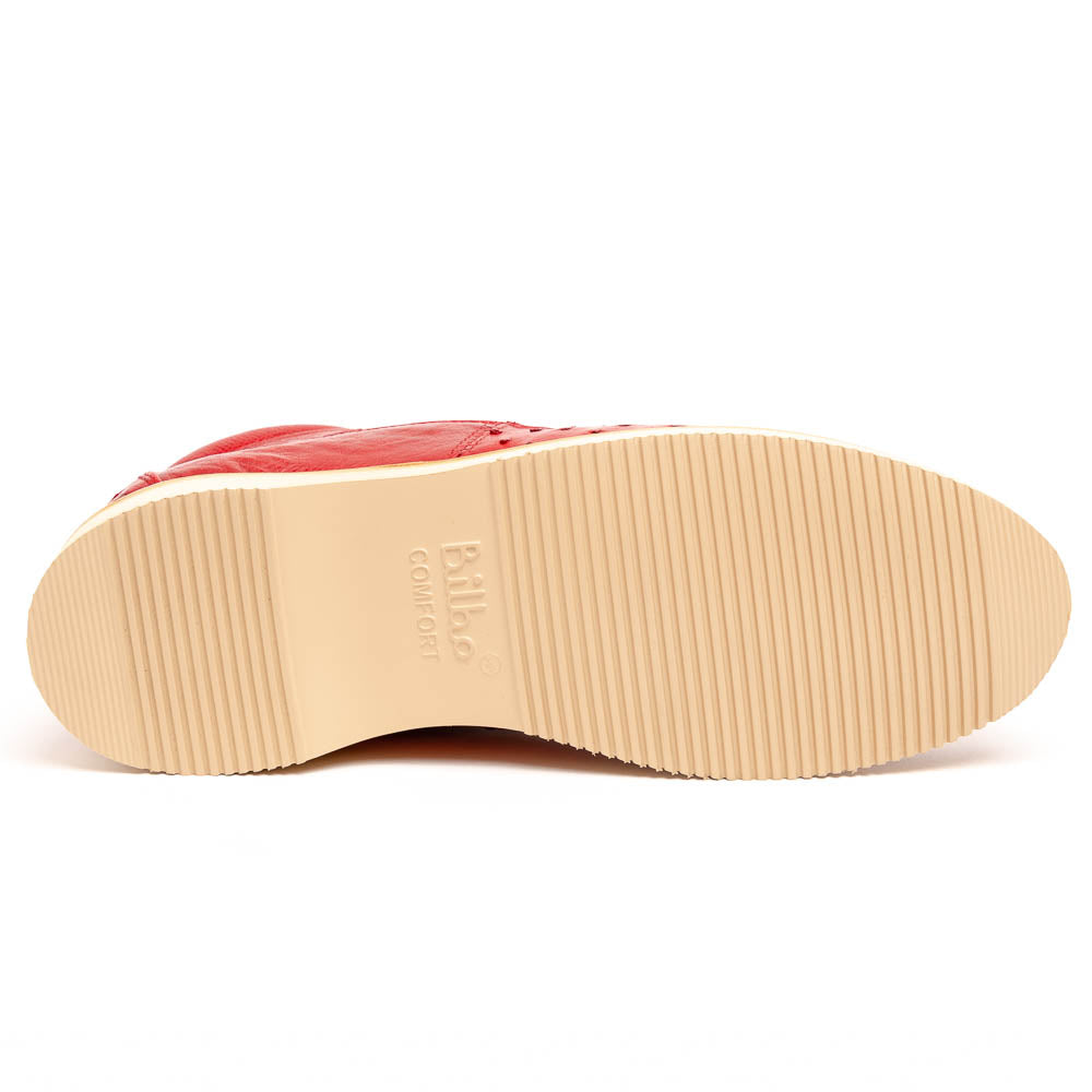 Los Altos Caiman Belly & Ostrich Casual Shoes Red