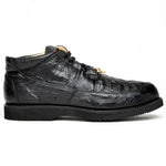 Los Altos Caiman Belly & Ostrich Casual Shoes Black