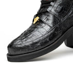 Los Altos Caiman Belly & Ostrich Casual Shoes Black