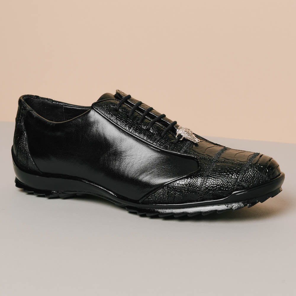 Los Altos Ostrich Sneakers Black