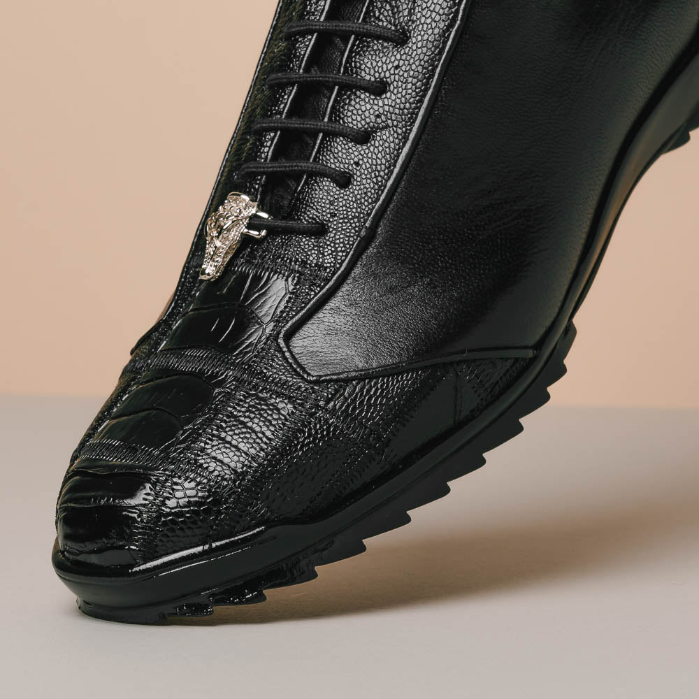 Los Altos Ostrich Sneakers Black