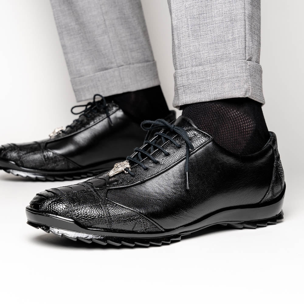 Los Altos Ostrich Sneakers Black