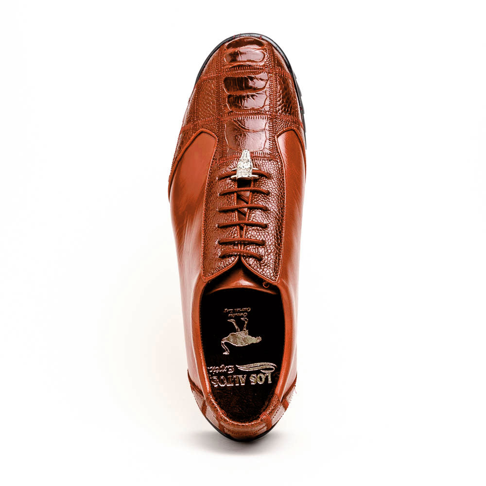 Los Altos Ostrich Sneakers Cognac