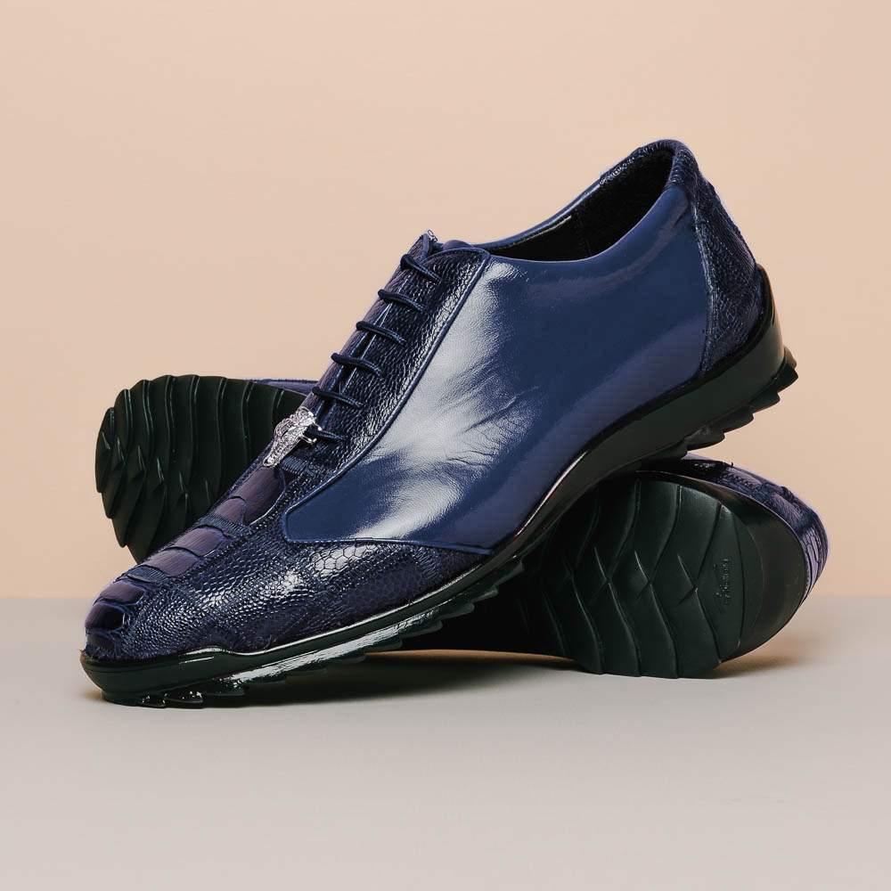 Los Altos Ostrich Sneakers Navy Blue