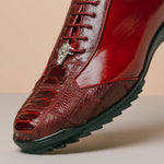 Los Altos Ostrich Sneakers Burgundy