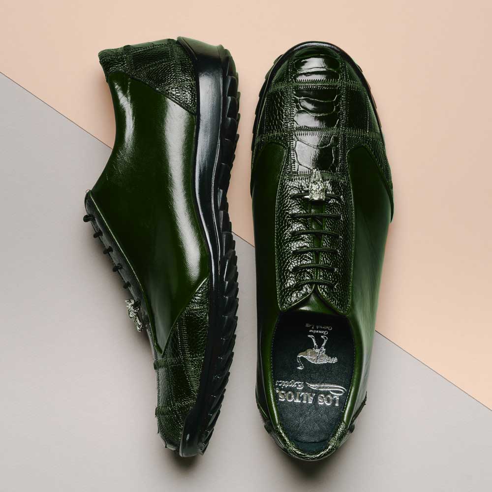 Los Altos Ostrich Sneakers Olive Green