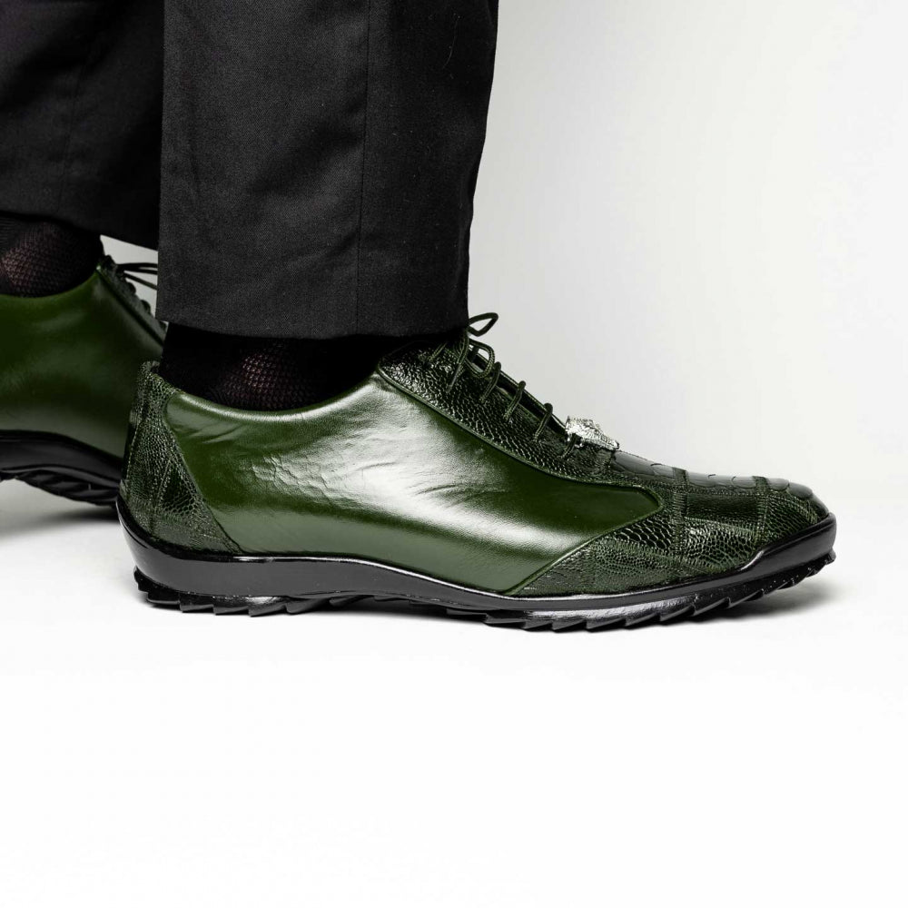 Los Altos Ostrich Sneakers Olive Green