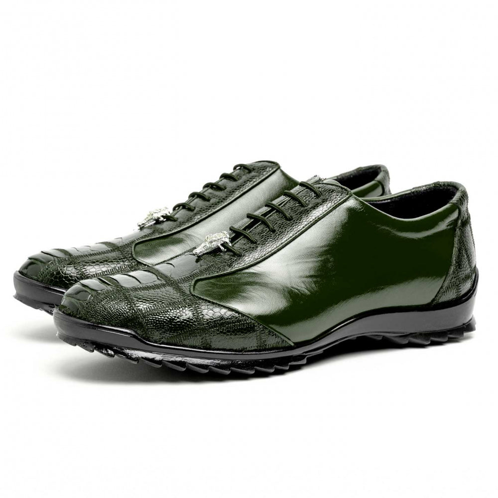 Los Altos Ostrich Sneakers Olive Green