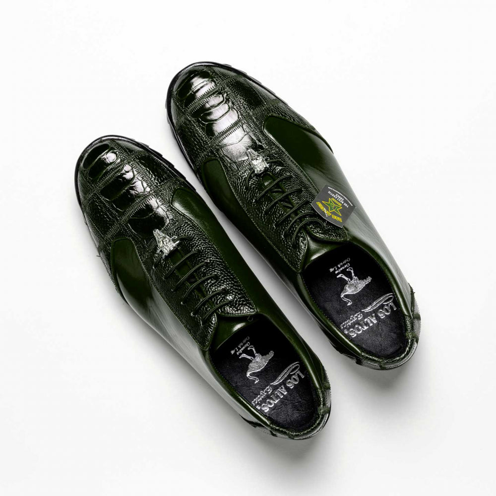 Los Altos Ostrich Sneakers Olive Green