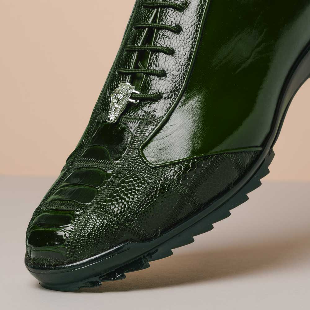 Los Altos Ostrich Sneakers Olive Green