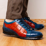 Marco Di Milano Cairo Alligator Sneakers Blue Jean / Honey