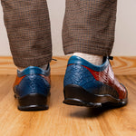 Marco Di Milano Cairo Alligator Sneakers Blue Jean / Honey