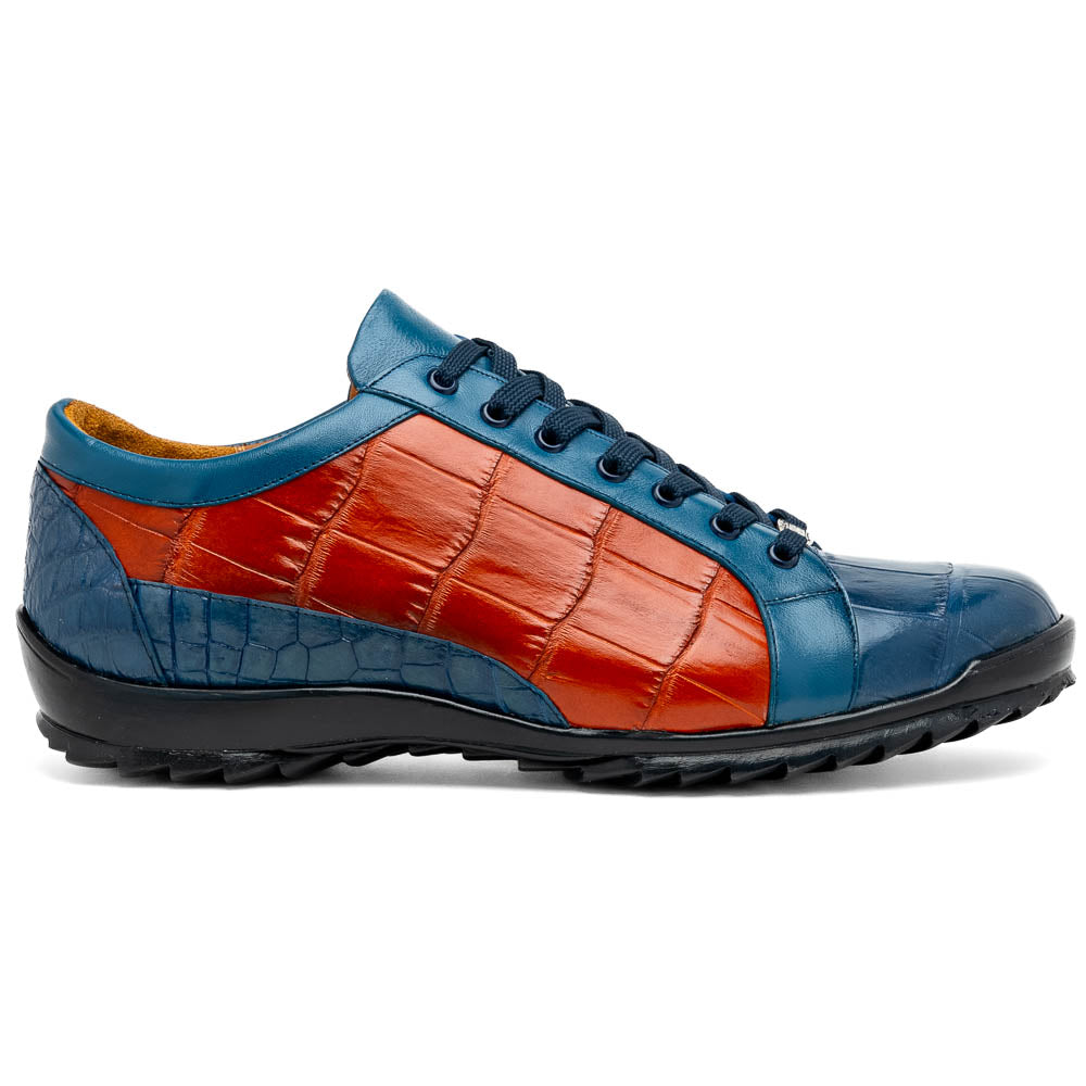 Marco Di Milano Cairo Alligator Sneakers Blue Jean / Honey