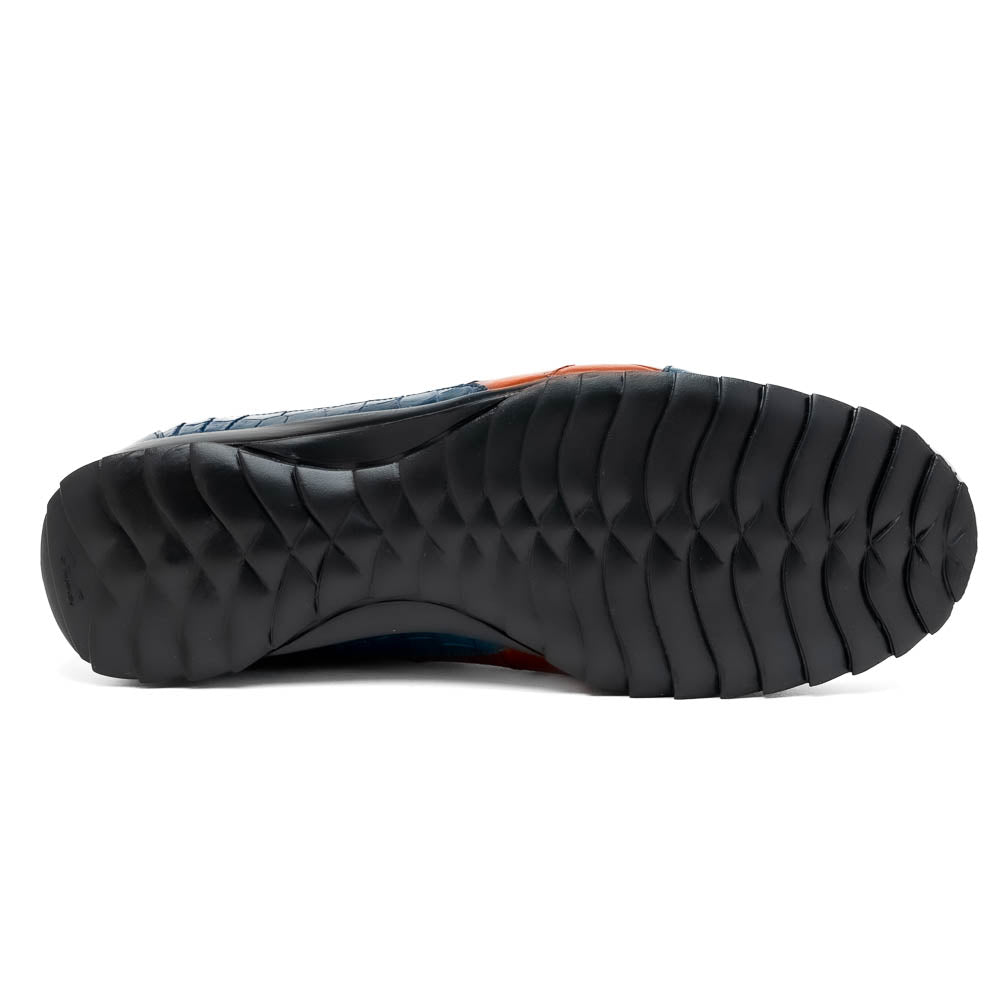 Marco Di Milano Cairo Alligator Sneakers Blue Jean / Honey