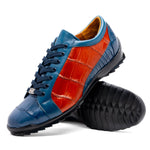 Marco Di Milano Cairo Alligator Sneakers Blue Jean / Honey