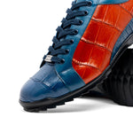 Marco Di Milano Cairo Alligator Sneakers Blue Jean / Honey
