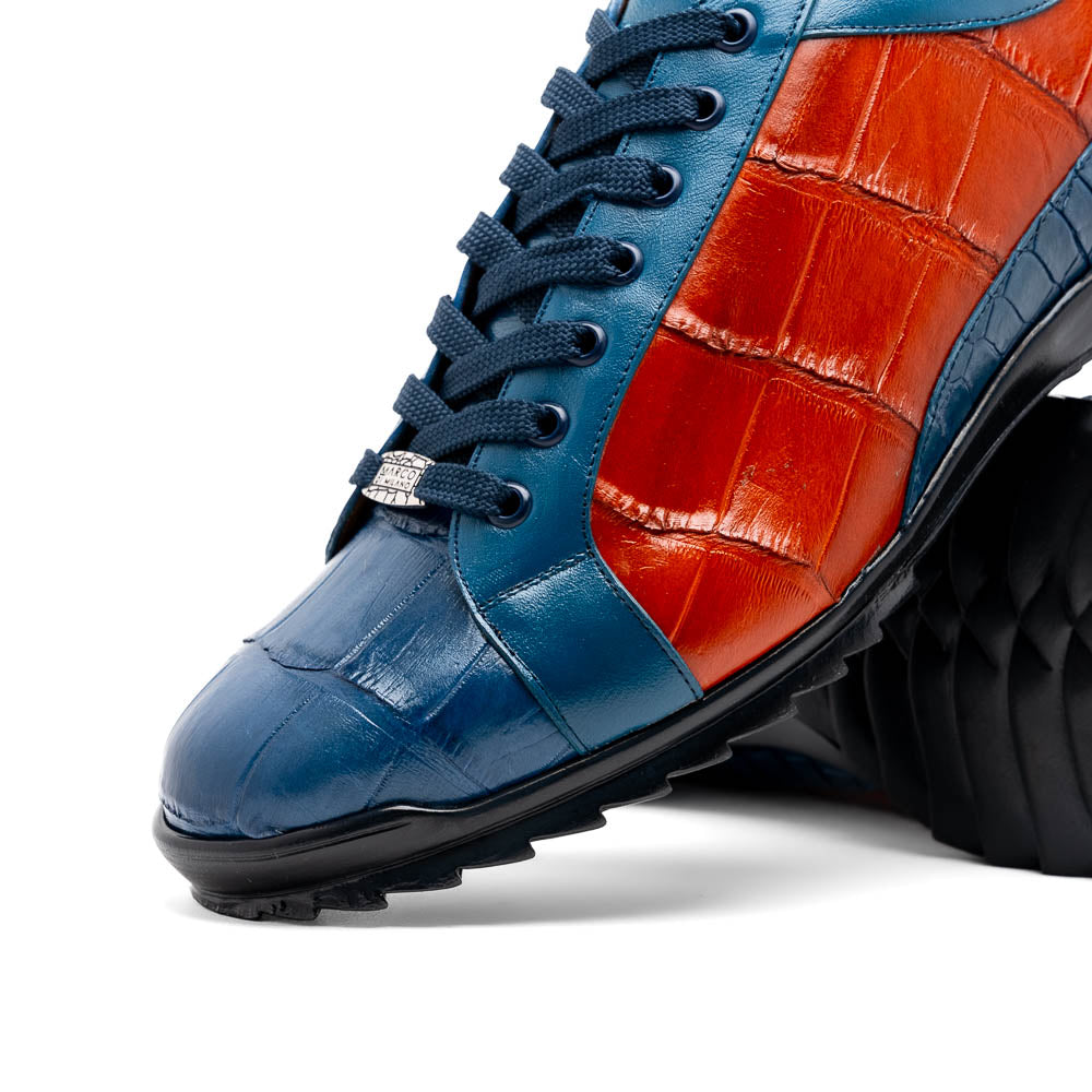 Marco Di Milano Cairo Alligator Sneakers Blue Jean / Honey