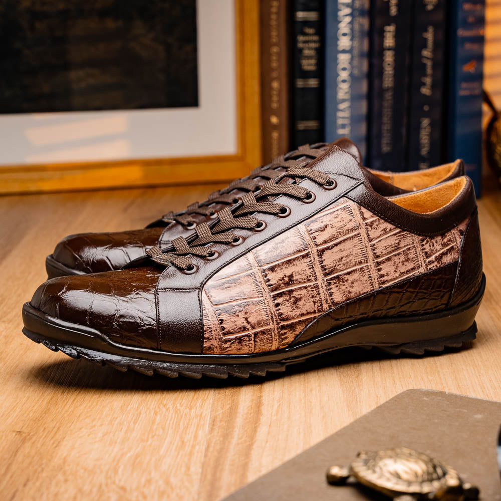 Marco Di Milano Cairo Alligator Sneakers Brown / Orix