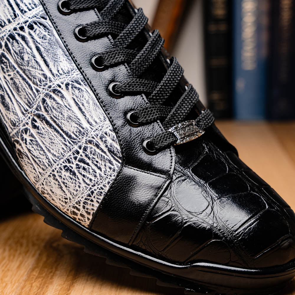 Marco Di Milano Cairo Alligator Sneakers Black / Newspaper