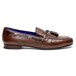 Emanuele Sempre Crocco Tassel Loafers Dark Brown